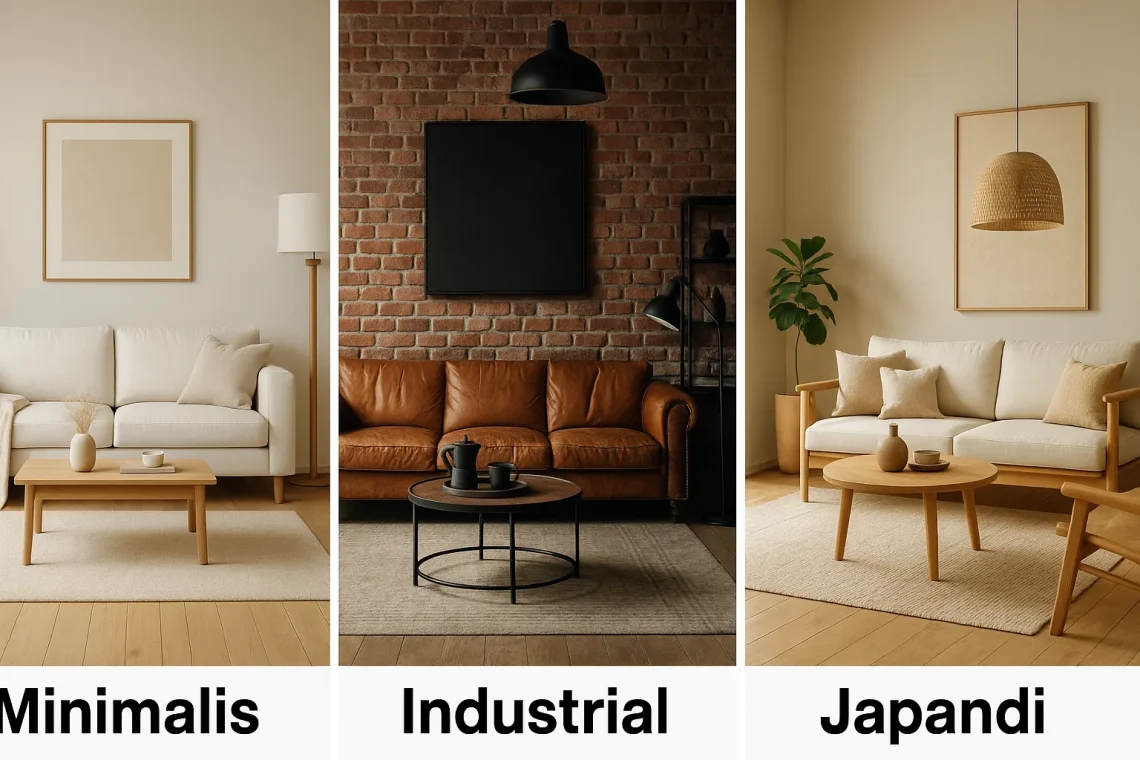 ciri gaya desain Japandi -kakel-tegel